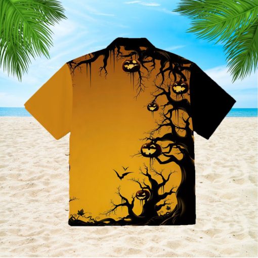 Scary Tree 3d All Over Print Button Design For Halloween Hawaii Shirt