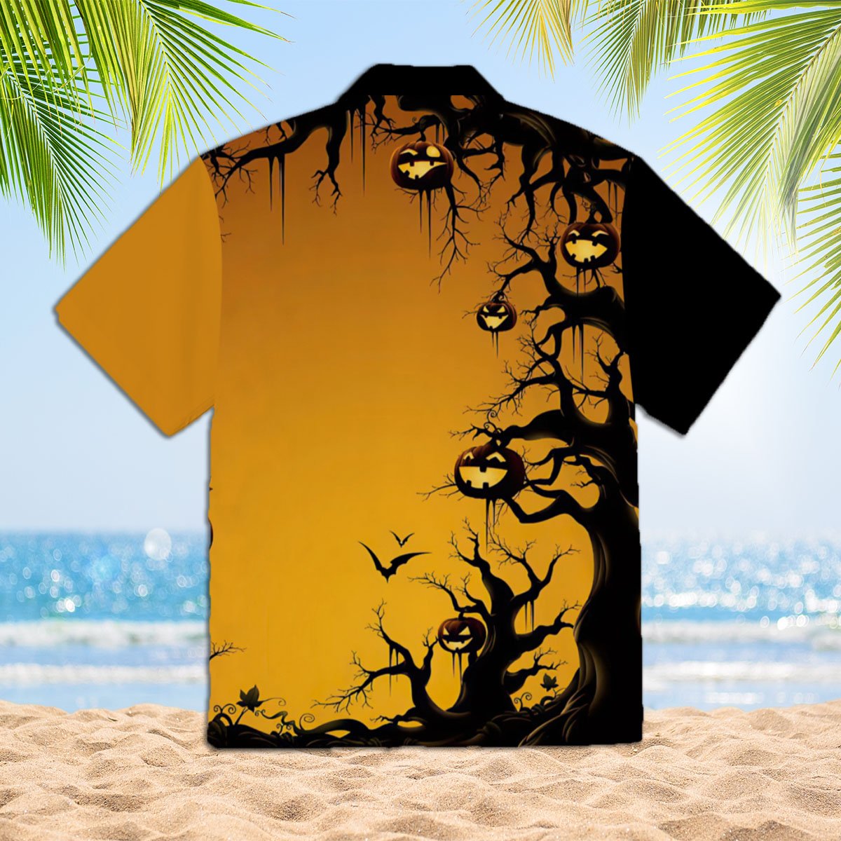 Scary Tree 3d All Over Print Button Design For Halloween Hawaii Shirt