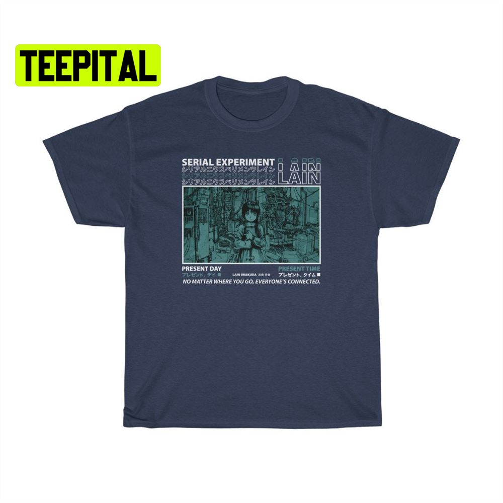 serial experiments lain T-shirt INFOPNOGRAPHY L SIZE ANIME Rare