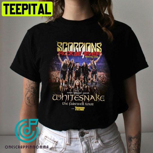 Scorpions Rock Believer World Tour 2022 Whitesnake Rock Believer North American Tour Unisex T-Shirt