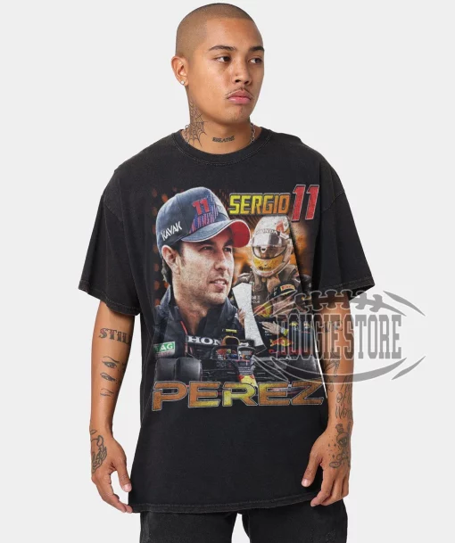 Sergio Pérez Driver Racing Championship Formula Racing Mexican Vintage 90s Design Graphic Unisex T-Shirt