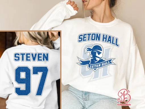 Seton Hall Pirates Basketball Ncaa Sports Front Back Customized Text Number Unisex Sweatshirt