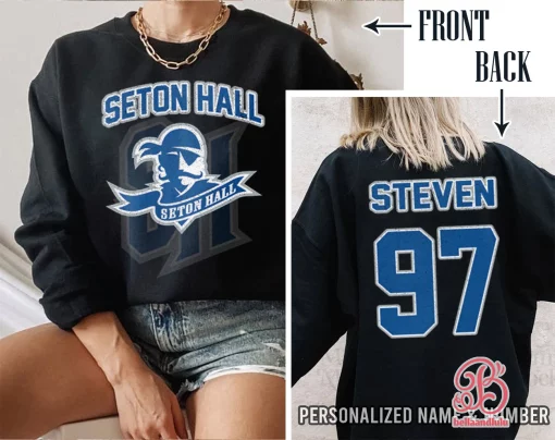 Seton Hall Pirates Basketball Ncaa Sports Front Back Customized Text Number Unisex Sweatshirt