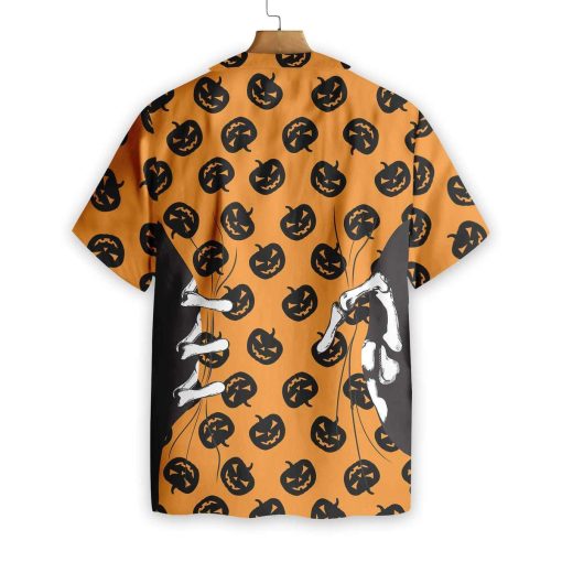 Skeleton Hand 3d All Over Print Summer Button T Design For Halloween Hawaii Shirt