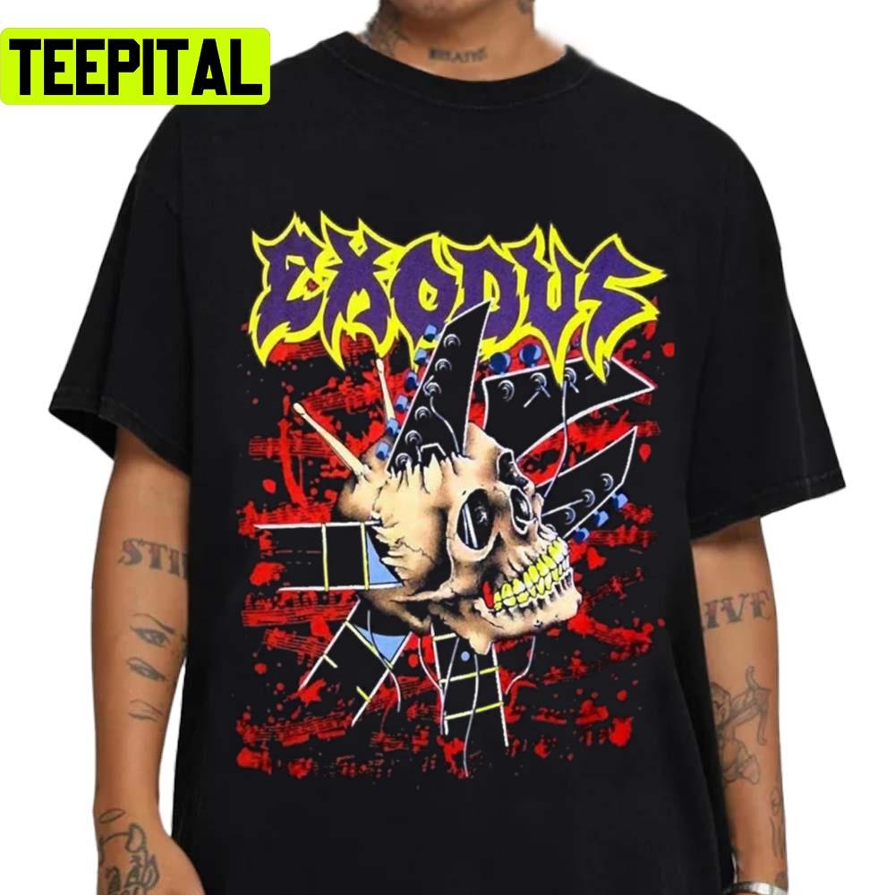 Skull Art Exodus Rock Band Design Unisex T-Shirt