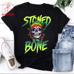 Skull Weed Stoned To The Bone Skeleton Halloween Unisex T-Shirt