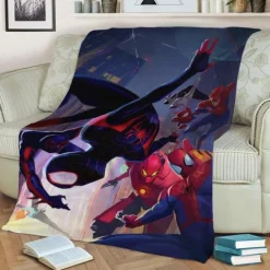 Spiderman Heroes Of The Spider Verse Fleece Blanket Throw Blanket Gift