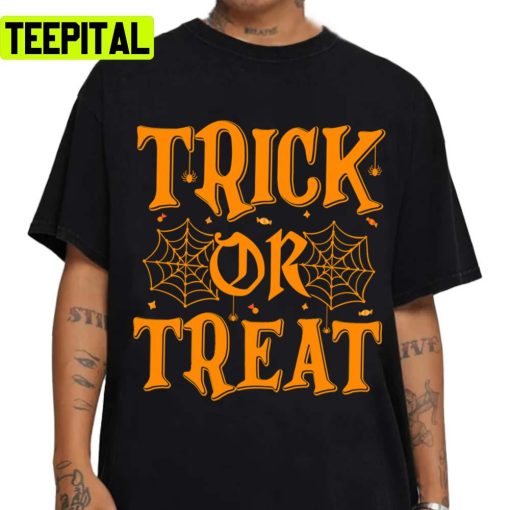 Spiders Webs Halloween Trick Or Treat Unisex T-Shirt