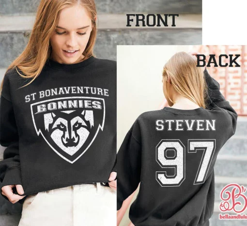 St Bonaventure Bonnies Basketball Ncaa Sports Front Back Customized Text Number Unisex Sweatshirt