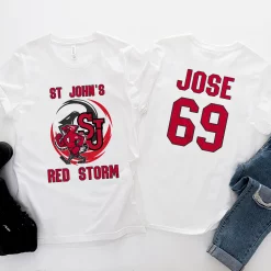 St John’s Red Storm Basketball Nba Sports Front Back Customized Text Number Unisex T-Shirt