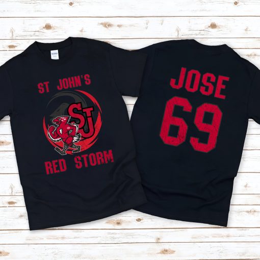 St John’s Red Storm Basketball Nba Sports Front Back Customized Text Number Unisex T-Shirt