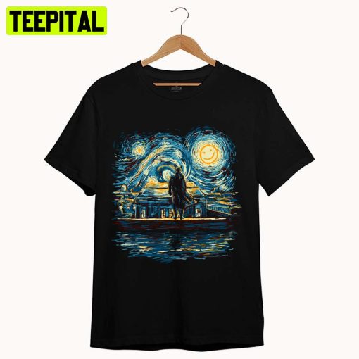 Starry Fall Sherlock Van Gogh Unisex T-Shirt