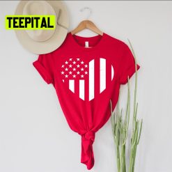 Stars And Stripes Heart America Flag Unsiex T-Shirt