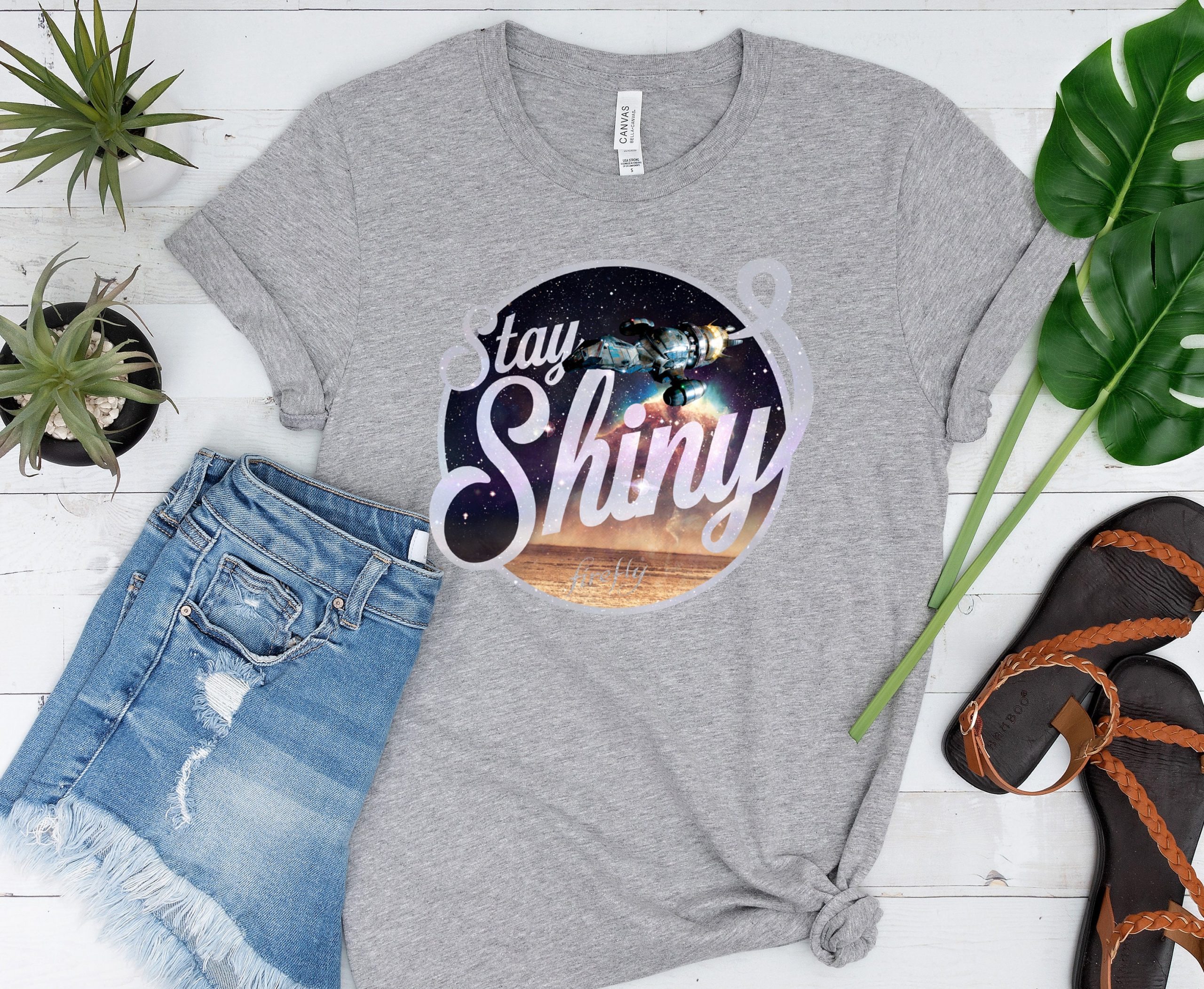 Stay Shiny Tv Sci-Fi Firefly Quote Comic Con Unisex T-Shirt