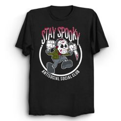 Stay Spooky Vintage Cartoon Friday The 13th Slasher Movie Creepy Cute Vintage Cartoon Horror Rubber Hose Slasher Unisex T-Shirt