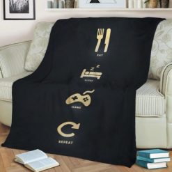 Steps For A Gamer Life Fleece Blanket Throw Blanket Gift