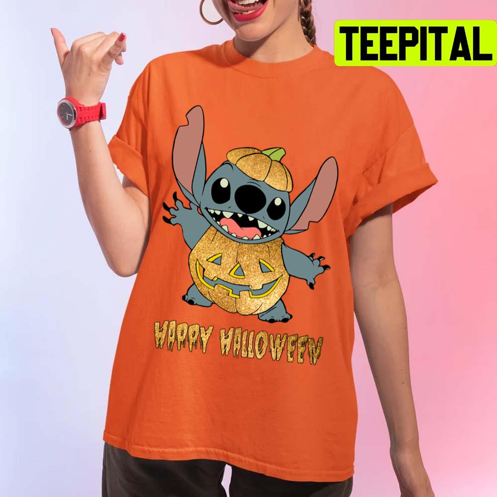 Stitch Vintage Vacation Happy Halloween Unisex T-Shirt