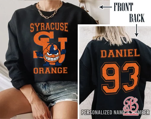 Syracuse Orange Basketball Ncaa Sports Front Back Customized Text Number Unisex Sweatshirt