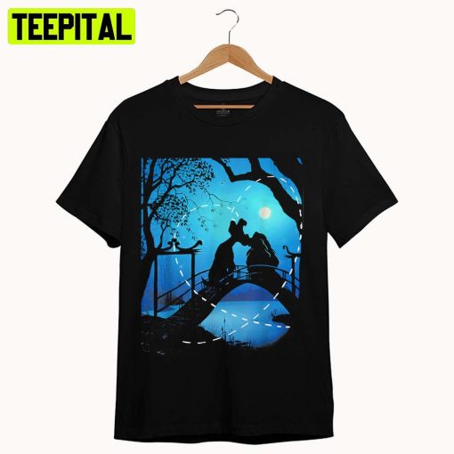 The Night Time Silhouette Lady And The Tramp Unisex T-Shirt