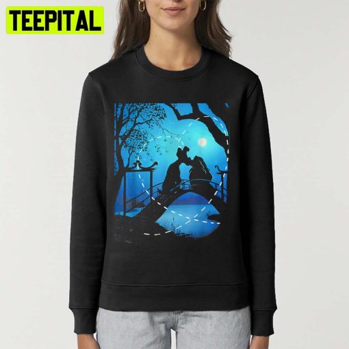 The Night Time Silhouette Lady And The Tramp Unisex T-Shirt