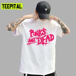 The Pink Text Design Not Dead Punk Is Not Dead Unisex T-Shirt