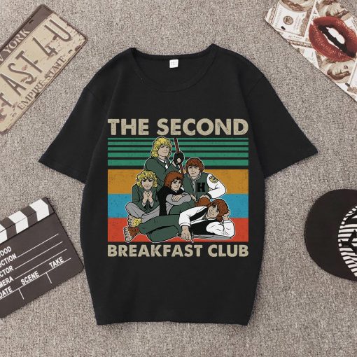 The Second Breakfast Club Lotr Hobbit Retro Vintage Unisex T-Shirt