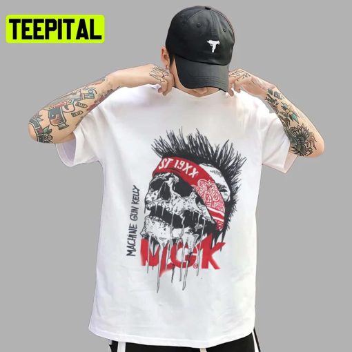 The Skull In Red Black Guns Art Machine Gun Kelly Mgk Unisex T-Shirt