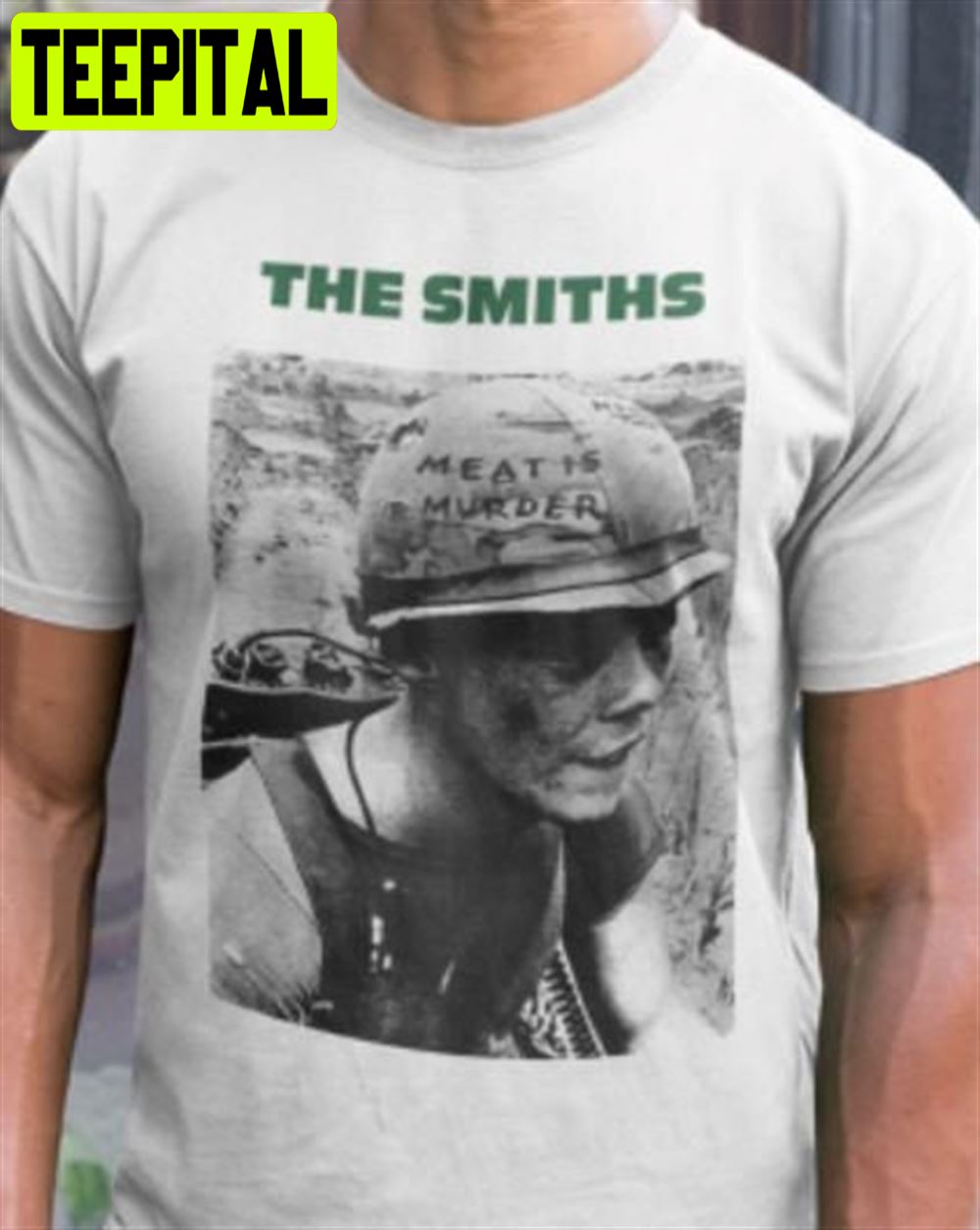 The Smiths Meat Is Murder Morrisey Rock White Retro Vintage Reproduction Unisex T-Shirt