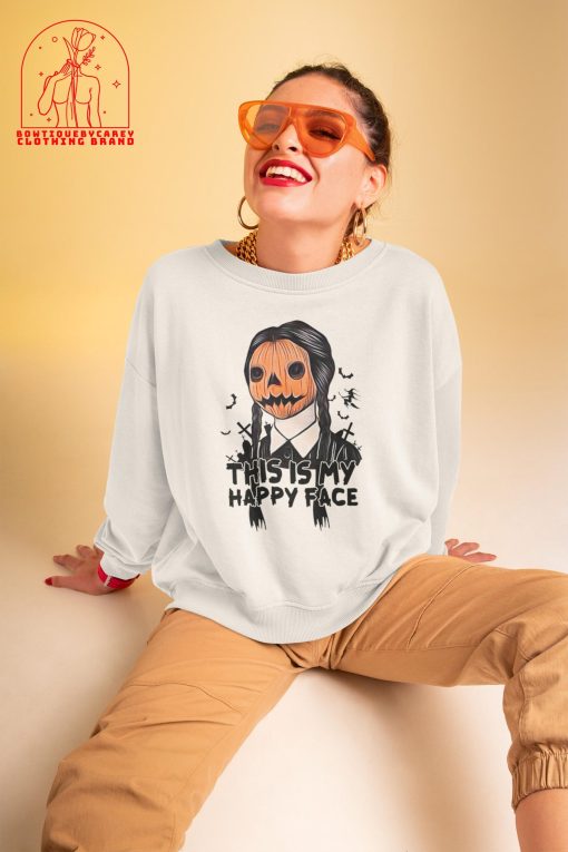 This Is My Happy Face Wednesday The Addams Family Halloween Unisex T-Shirt