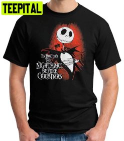 Tim Burton Jack Skellington Gotico The Nightmare Before Christmas Unisex T-Shirt