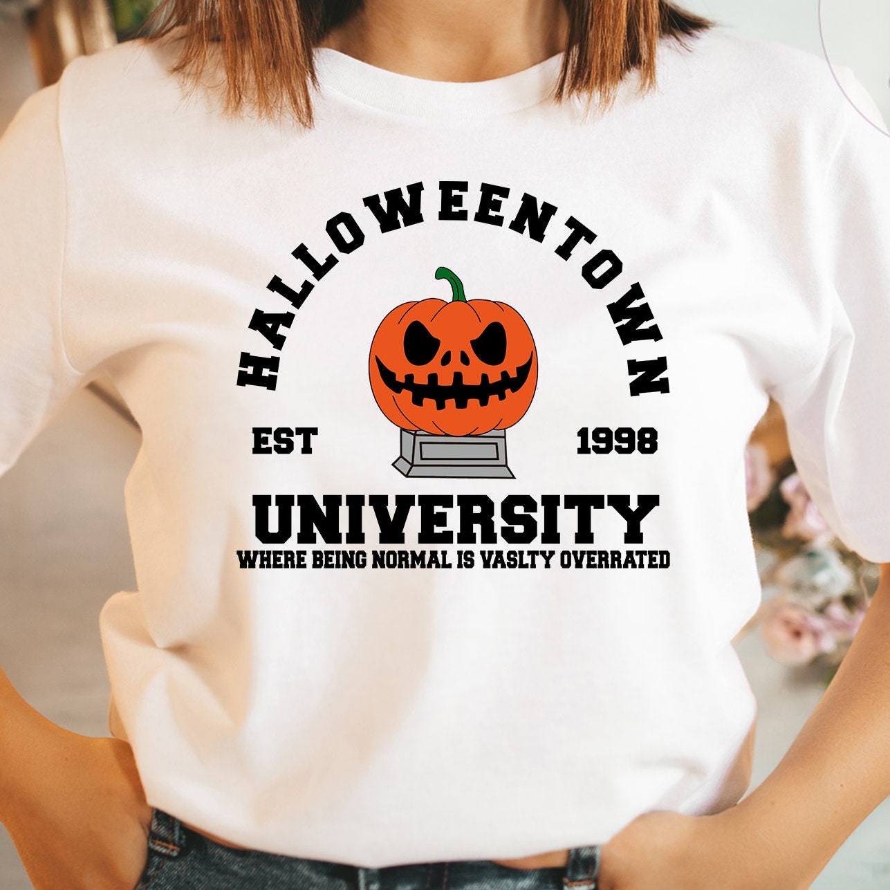 Town Party University Fall Spooky Vibes Pumpkin Halloween Unisex T-Shirt