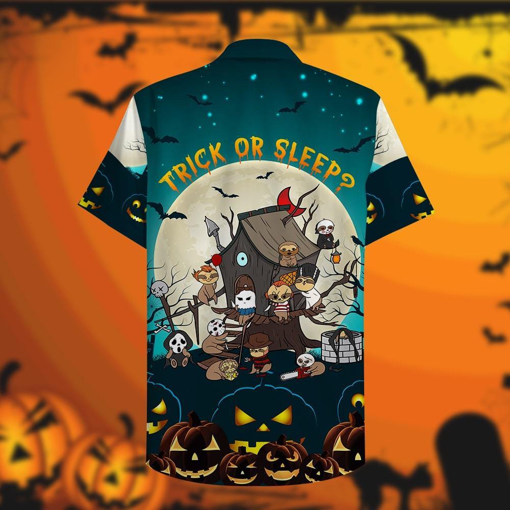 Trick Or Sleep 3d All Over Print Summer Button Design For Halloween Hawaii Shirt
