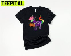 Trick Or Treat Shirt Unicorn Graphic Halloween Unisex T-Shirt