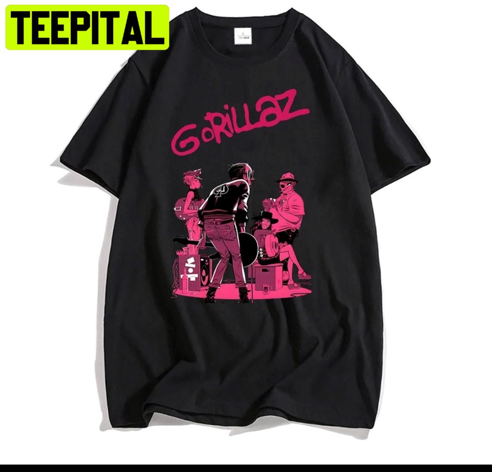 Uk Rock Band Gorillazs Hiphop Alternative Rap Music The Nownow New Album Unisex T-Shirt