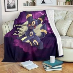 Umbreon Light In The Dark Love Quote Best Seller Fleece Blanket Throw Blanket Gift