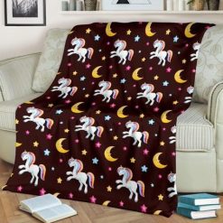 Unicorn Moon Star Bestseller Fleece Blanket Throw Blanket Gift