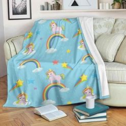 Unicorn Rainbow Fleece Blanket Throw Blanket Gift