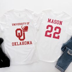 University Of Oklahoma Football Ncaa Sports Front Backcustomized Text Number Unisex T-Shirt