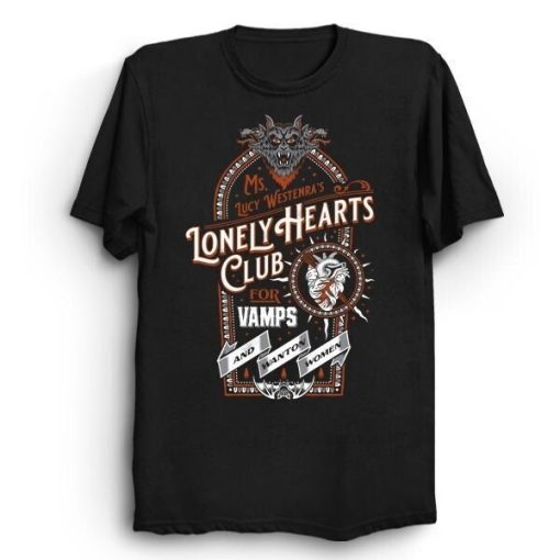 Vampire Lonely Hearts Club Gothic Vintage Distressed Victorian Dracula Bram Stoker Lovers Unisex T-Shirt