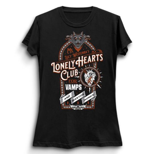 Vampire Lonely Hearts Club Gothic Vintage Distressed Victorian Dracula Bram Stoker Lovers Unisex T-Shirt