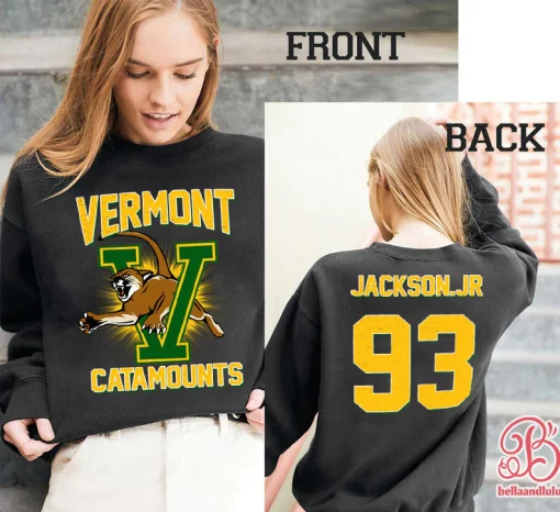 Vermont Catamounts Basketball Ncaa Sports Front Back Customized Text Number Unisex Sweatshirt