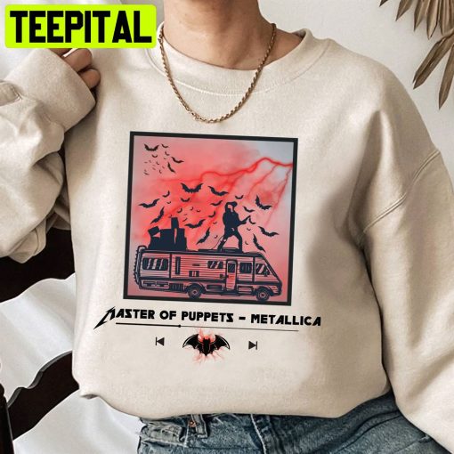 Vintage Master Of Puppets Meta Band Eddie Munson Playing Guitar Tranger Things 4 Trending Unisex Sweatshirt