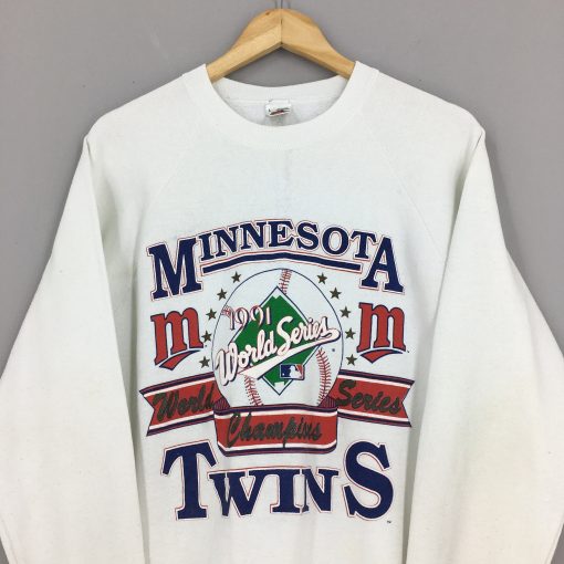 Vintage Minnesota Twins Mlb Large 1991 World Series Champions Minnesota Twins Baseball Unisex Sweatshirt