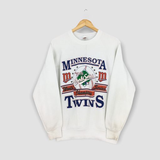 Vintage Minnesota Twins Mlb Large 1991 World Series Champions Minnesota Twins Baseball Unisex Sweatshirt