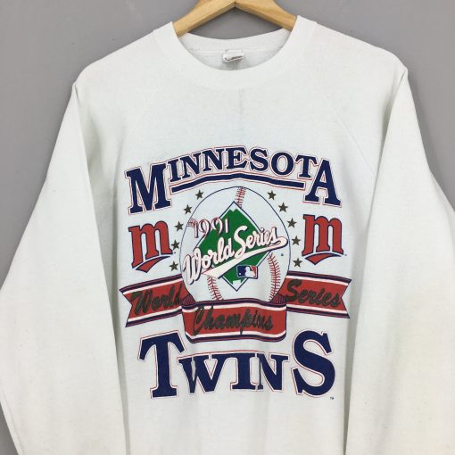 Vintage Minnesota Twins Mlb Large 1991 World Series Champions Minnesota Twins Baseball Unisex Sweatshirt