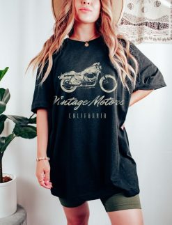 Vintage Motors Motorcycle Graphic Tee California T-ShirtAesthetic