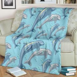 Wave Lovely Dolphin Bestseller Fleece Blanket Throw Blanket Gift