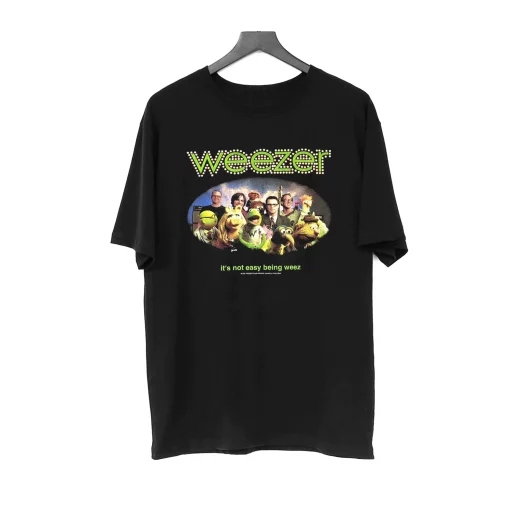 Weezer 2002 It’s Not Easy Being Weez The Muppets Collab Black Concert Unisex T-Shirt