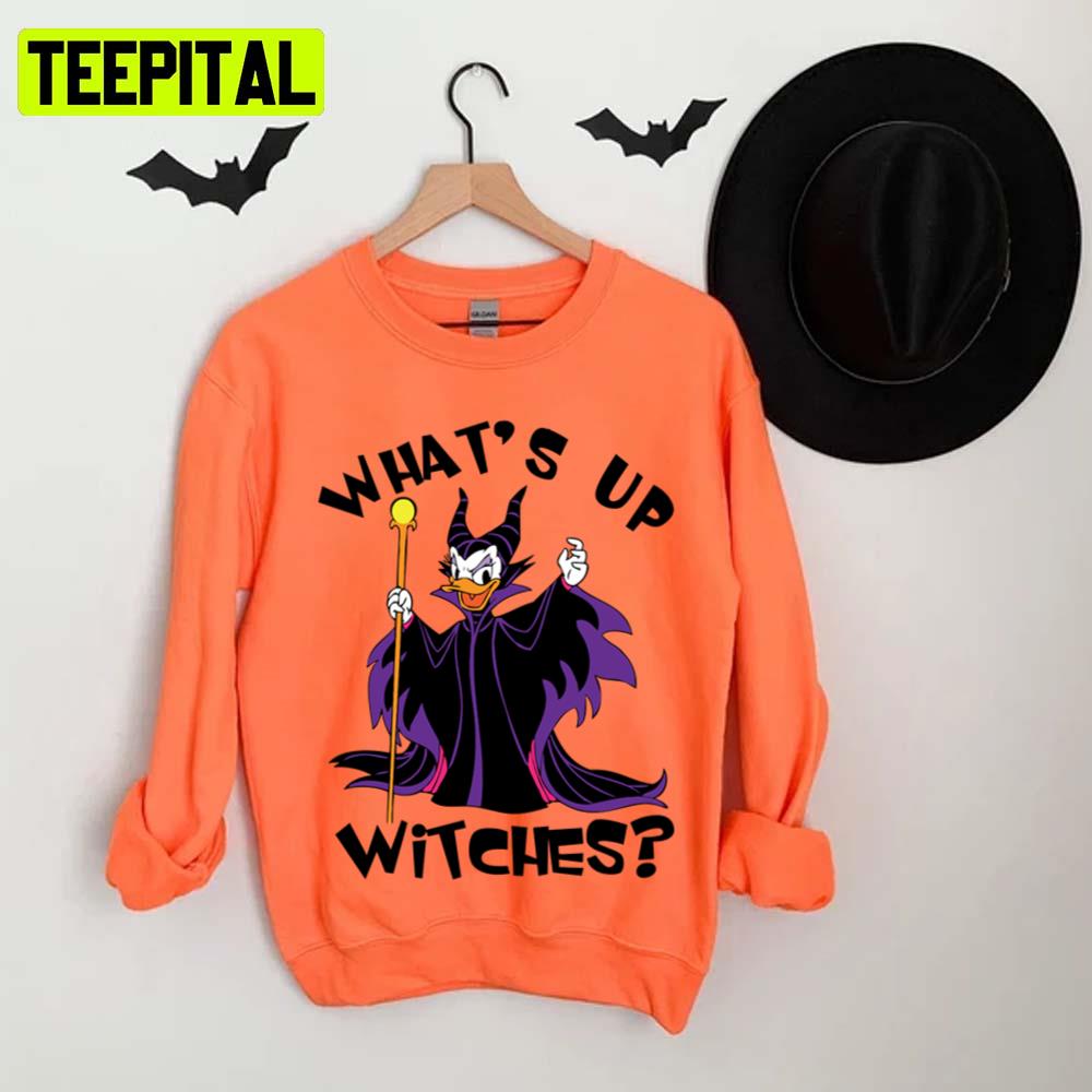 What Up Witches Donald Duck Halloween Funny Graphic Unisex T-Shirt