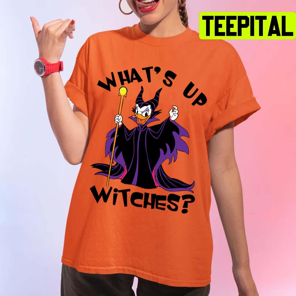 What Up Witches Donald Duck Halloween Funny Graphic Unisex T-Shirt